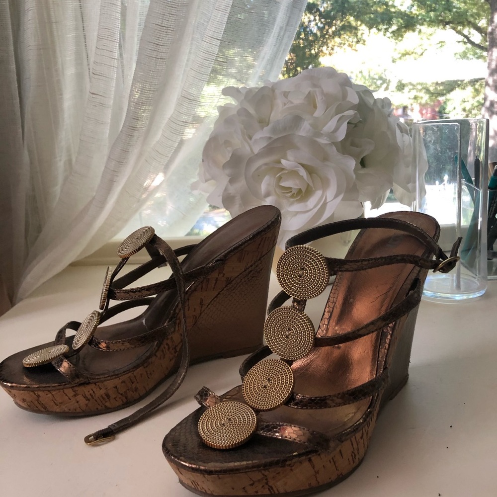 Brown Strapy Wedge
